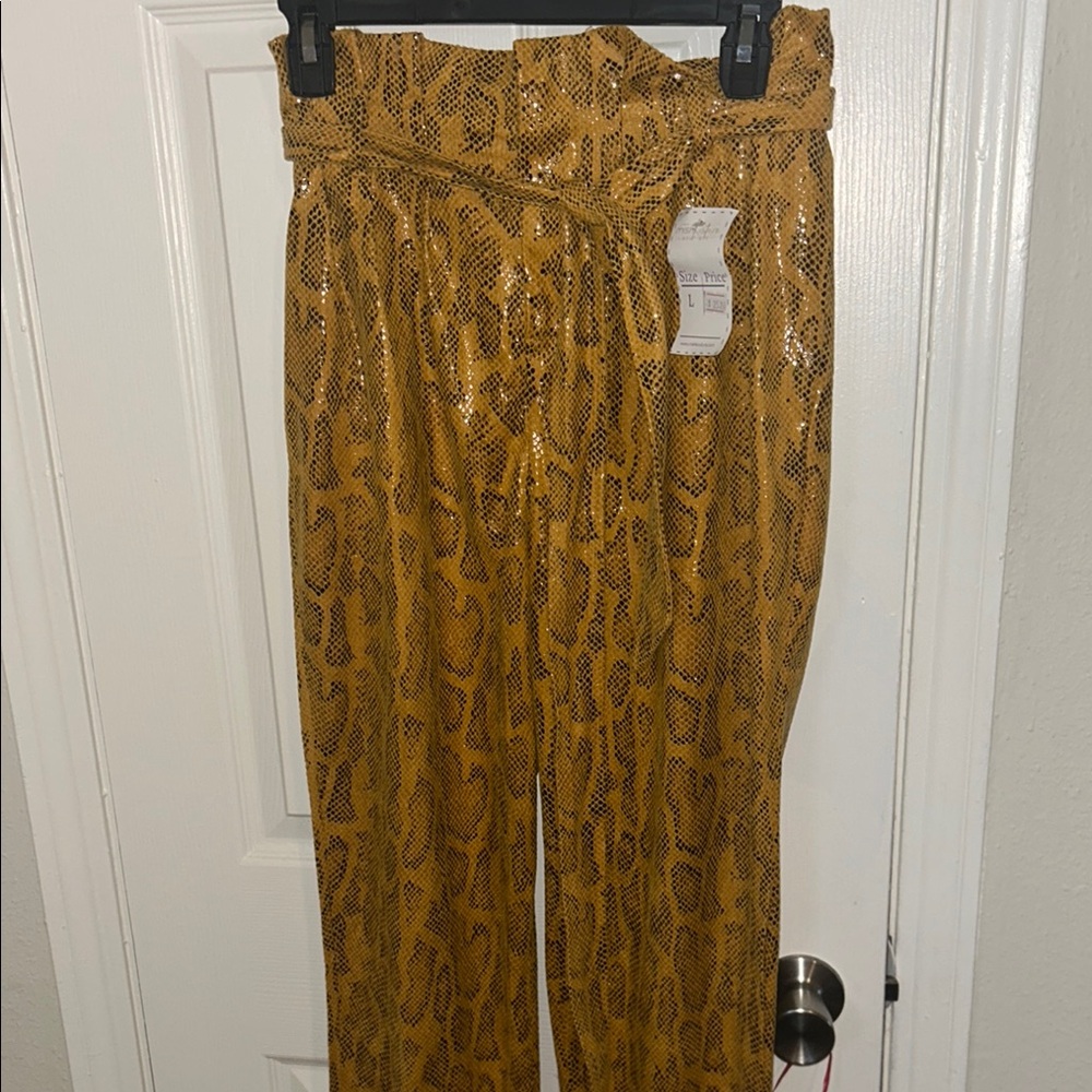 Snake Print High-Waisted Pants